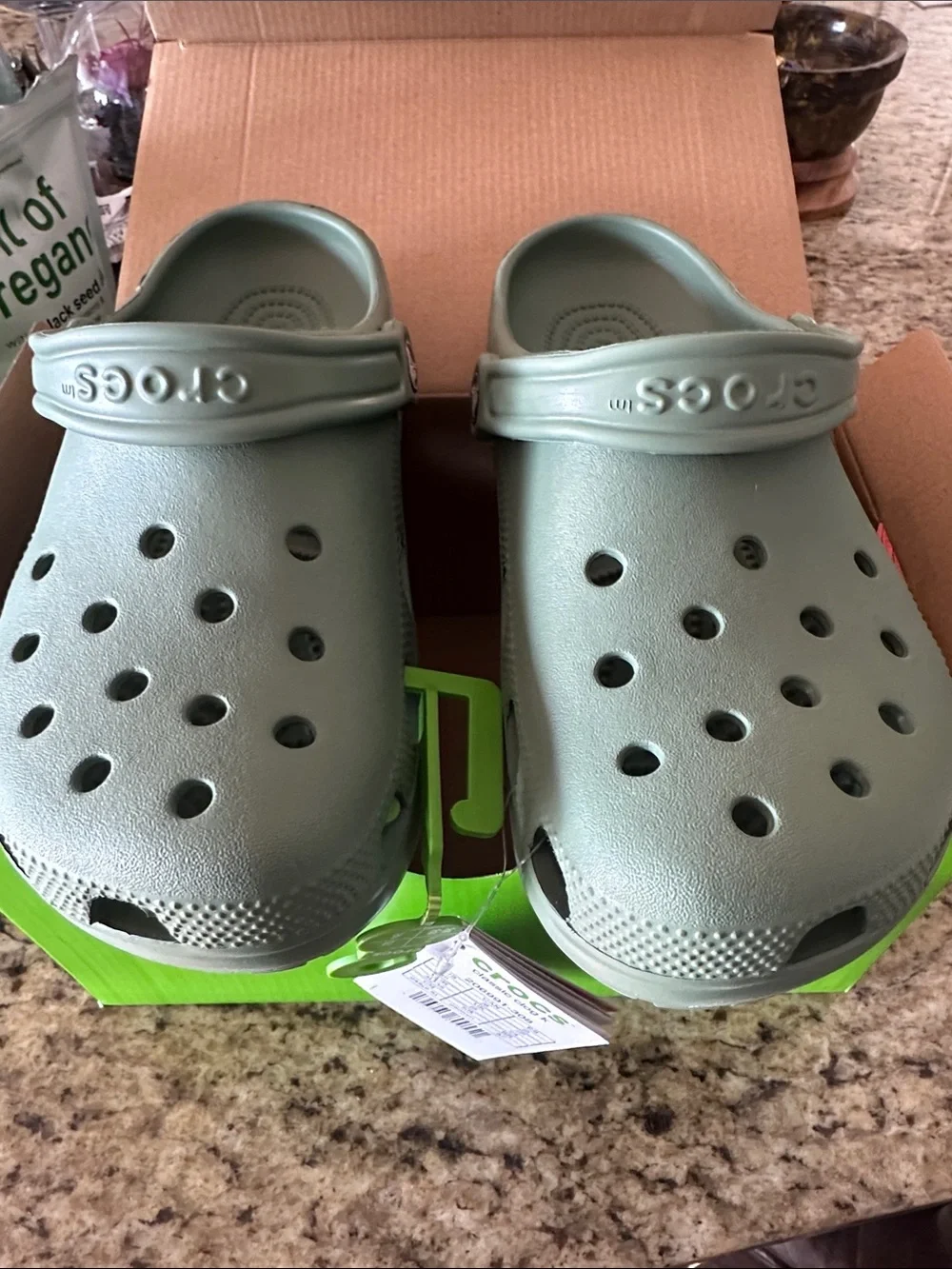 CROCS Kids Classic Clog in Sage Green